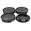 Set of 4 62mm and 58mm Wheel Center Caps, Black