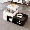 Combination Coffee Table Lifting Function Height Adjustable Storage Compartments Hidden Storage Living Room/Office/Dining Area Black/White