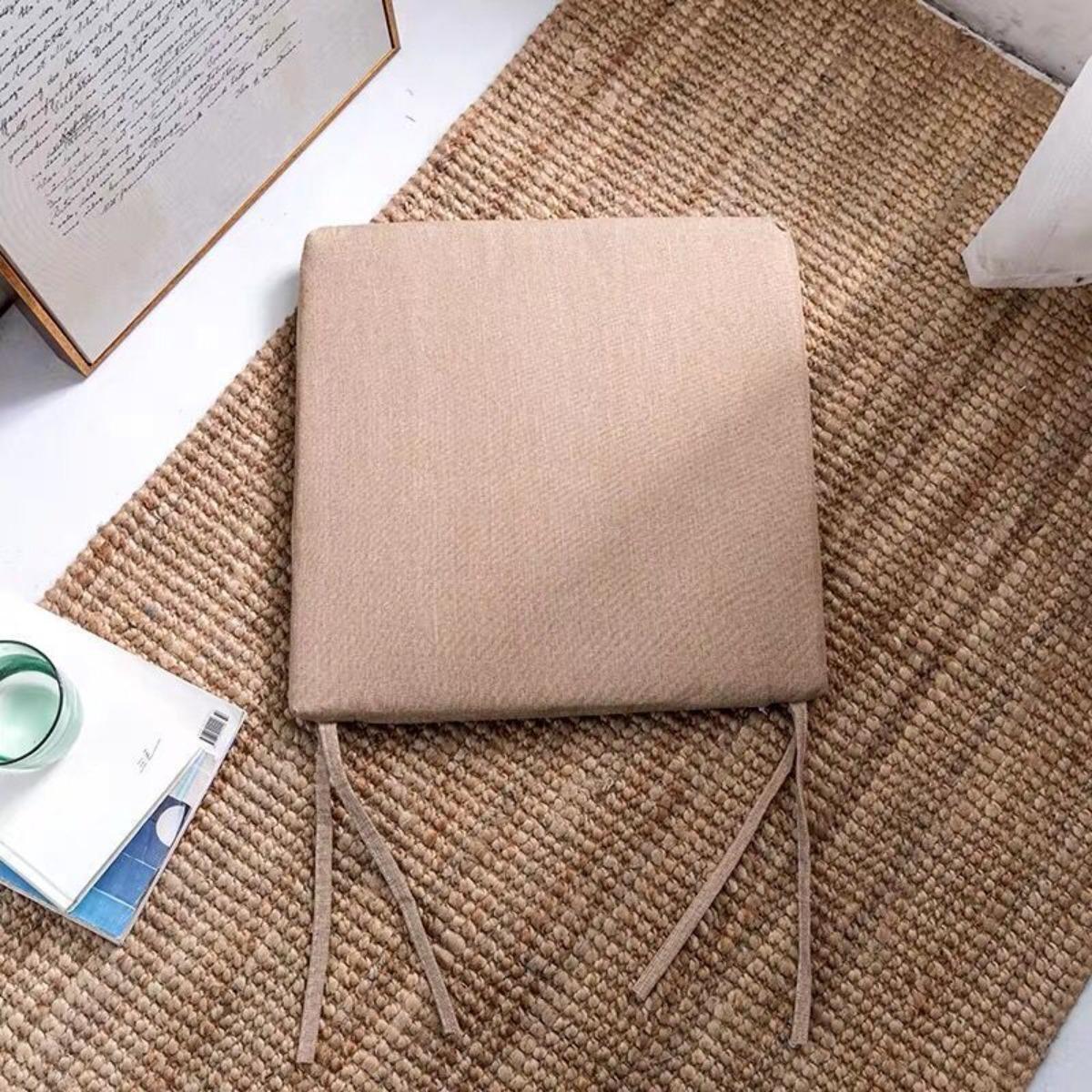 

Solid color cotton and linen chair cushion, spring and summer thick cushion bench cushion, household dining chair cushion 40x40cm
