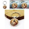 Contemporary Heart Jesus Pendant Glass Keyring With Alloy Material For Celebration And Holiday Gifts