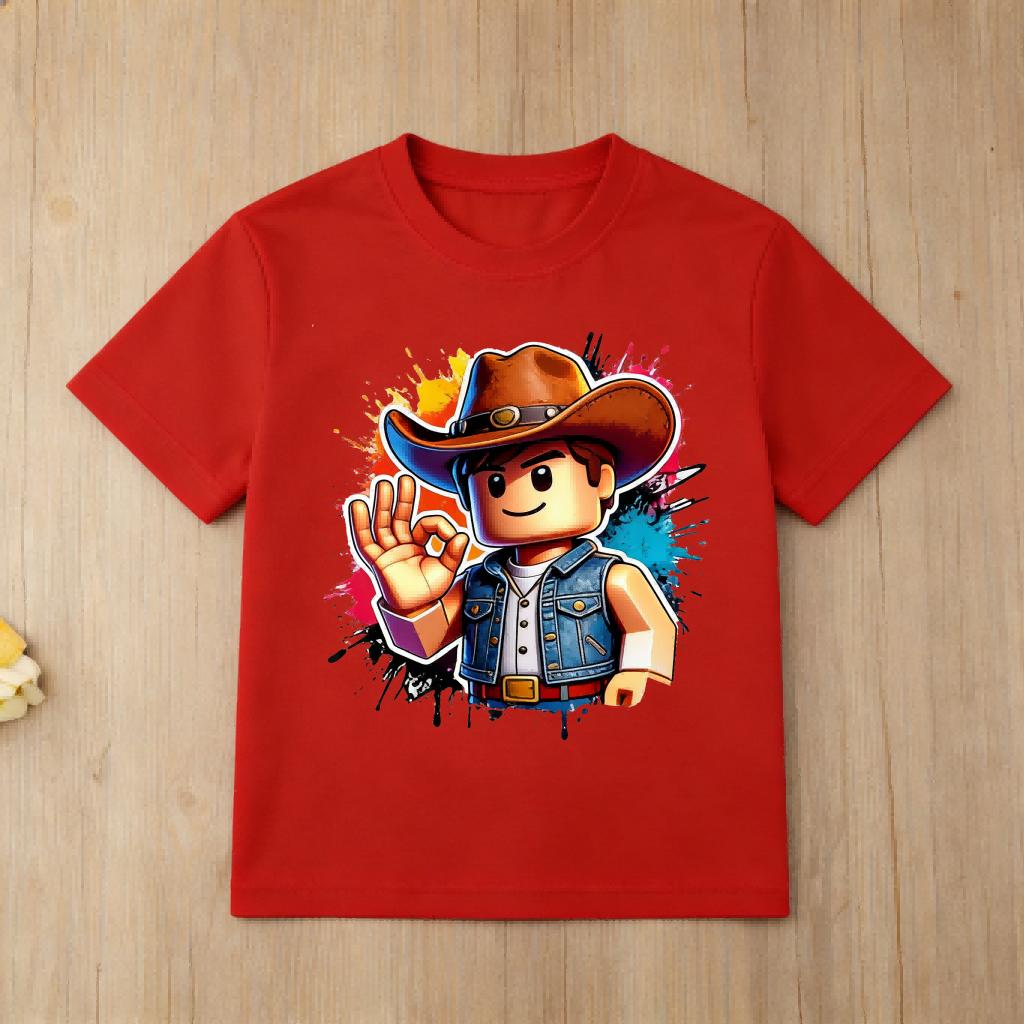 New Roblox Gaming Kids T Shirt Boys Girls Cool Cartoon Graphic Print Short Sleeve Cotton Tops Childrens Casual Wear