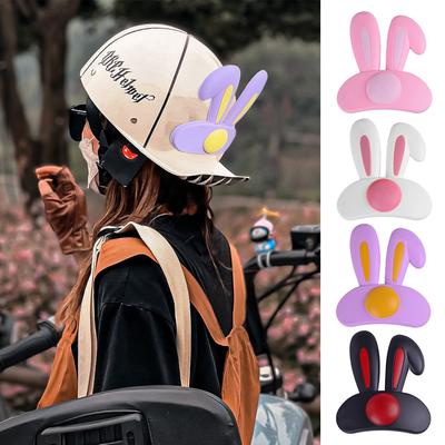 2 Stücke Motorradhelm Dekoration Elektro-fahrradhelm Hasenohren Bunte Motorrad Fahrrad Dekoration Helm Aufkleber Zubehör #468952
