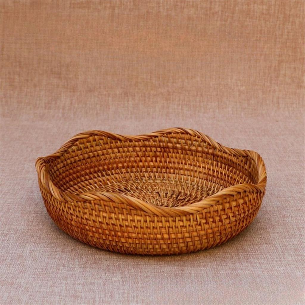 Handmade Woven Basket Rattan & Willow Material Decorative Storage for Home