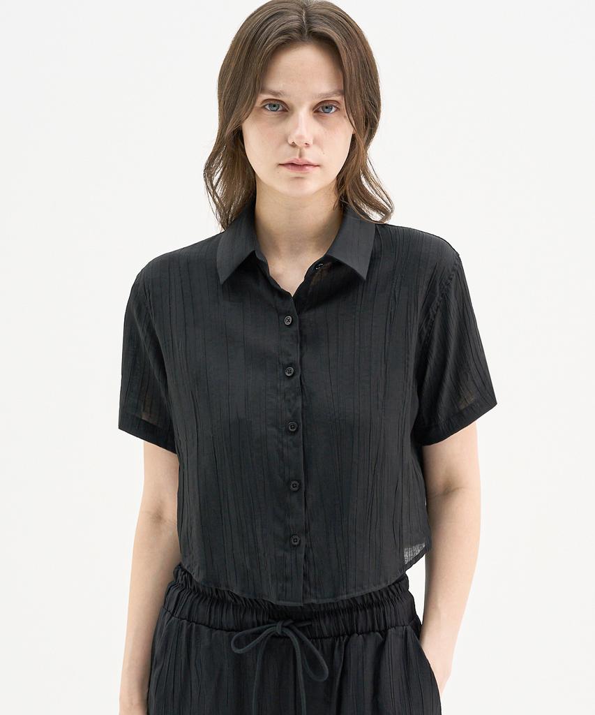 TRIP LE SENS Steady Crop Summer Pleated Shirt_Green (Type A)