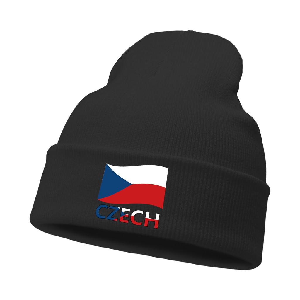 CZECH Flag Warm Winter Hats Knitted Hat Beanie Funny Hat Slouchy Stretchy Knit Cap Unisex Beanie Perfect For Street Style