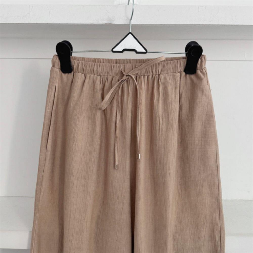 New Arrivals Open Run Women Wrinkle Free Cooling Blue Maxi Wide Pants Summer