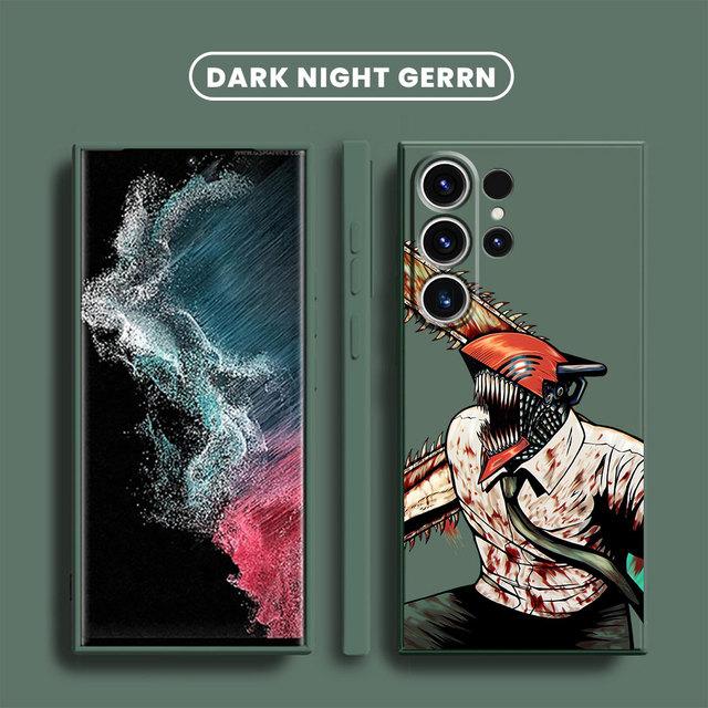 Kettensäge Mann Anime Mode Fall für Samsung Galaxy S10e S8 S9 Plus S10 S22 S23 Ultra S20 Fe S21 5g Weiche Quadratische Flüssigkeit Abdeckung