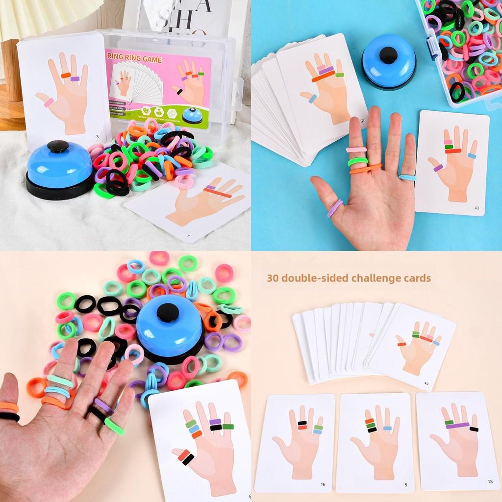 Wooden Versus Children Finger Ferrule Toss Toy For Color Recognition Family Fun