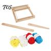 Portable Weaving Loom Wooden Kit for Kids, Small Knitting with 2 Shuttles, 4 Shuttles Rolls of Yarn, DIY Tapestry Weave Frame Adult and Beginners