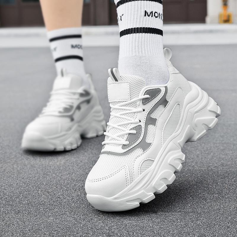 Versatile Women's Plus Size Mesh Sneakers - Casual Height-Increasing Running Shoes for Students and Dads