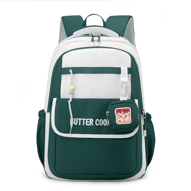 

New large-capacity primary school students 2nd-6th grade schoolbag women s ultra-light burden reduction fashion simple Korean light backpack темно-зеленого