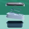 Microwaveable Double-layer Lunch Box with Tableware Picnic Food Box  Office Worker