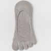 Damen Baumwoll Fünf-Finger Bootssocken: Sommer Dünn, Geruchshemmend, Fersenhaltend, Tief geschnitten, Nahtlos, Unsichtbare Zehensocken.