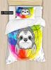 Cartoon Sloth Duvet Cover Bedding Set for Kid Girls Cute Animal Comforter Cover 1 Duvet Cover with 2 Pillowcases King Full Size