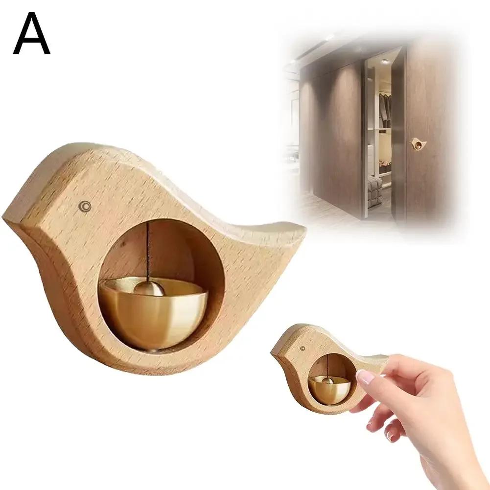 

Wooden Wind Chimes Doorbell Magnetic Bird-shaped Doorbell Entrance Door Bell Hanging Ornament Small Wind Bell For Home N0N4