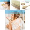 Luxurious Natural Bristle Shower Back Scrubber With Long Wooden Handle For Smooth Skin