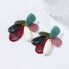 Handmade Geometric Resin Earrings Women Color Block Statement Jewelry 2025 Fashion OL Style