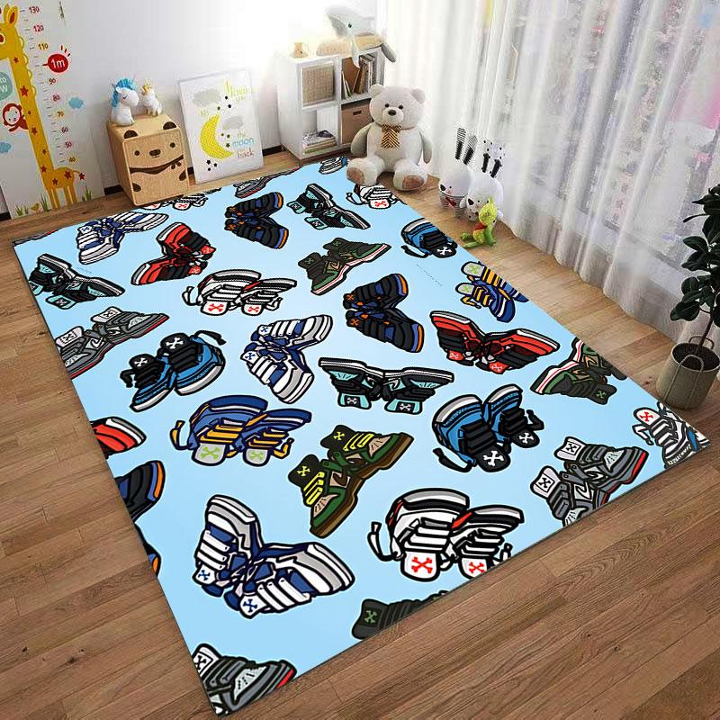 Sneaker Pattern Cartoon Carpet Suitable As a Non-slip Mat for the Living Room or Bedroom Sofa