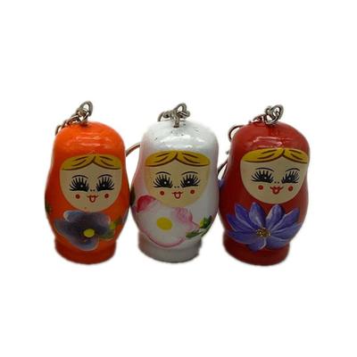 LLavero de madera con diseño de muñeca pintada para niña, colgante de decoración para bolso, Matryoshka, 3 uds.