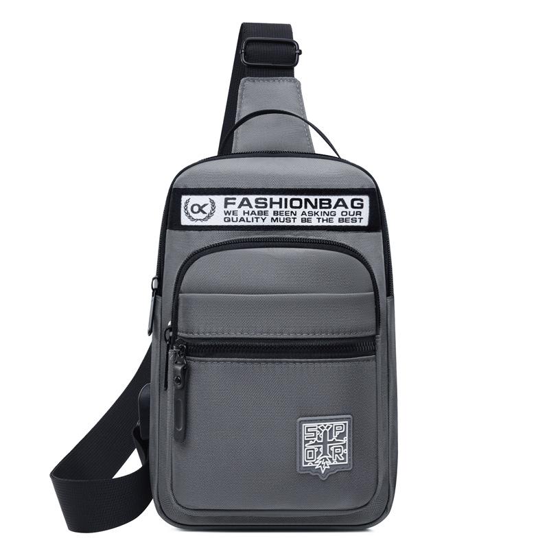 Breast bag men's high-end new single shoulder satchel casual fashion Oxford cloth chest bag outdoor sports lightweight backpack