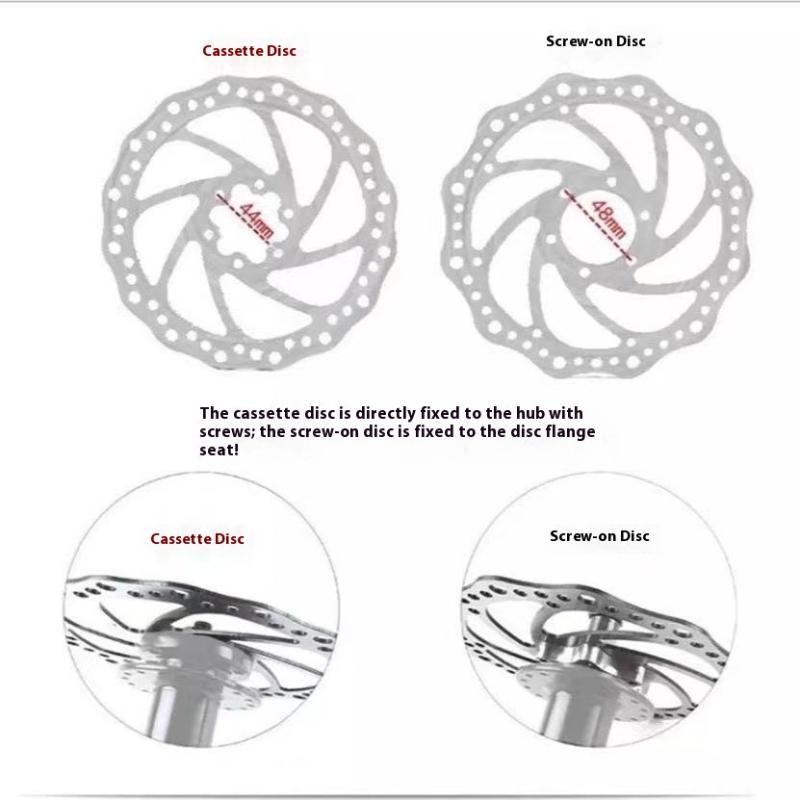 2 Pièces 44/48mm Moyeu de Vélo Rotor de Frein à Disque Fileté pour Roue Libre Bride à 6 Boulons