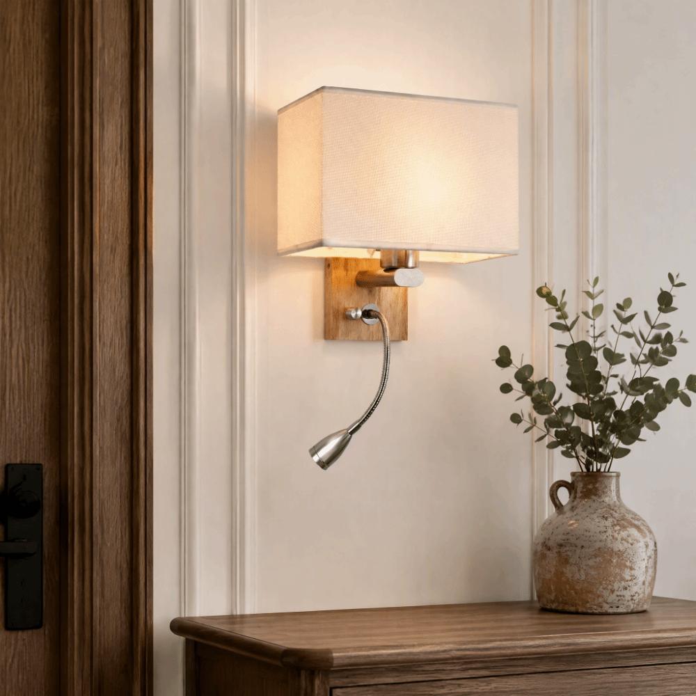 85-265V LED Wall Lamp with Rotary Switch Wall Lantern Fixture Nordic Style Sconce  Reading Nook