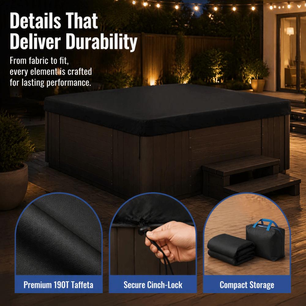 Sunproof Hot Tub Cover Polyester Material Square Hot Tub Cover Outdoor Hot Tub Cover  SPA Cover