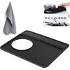 Espresso Machine Tamping Mat Accessories Compatible with Breville 870/880, Espresso Tamper Mat and Microfiber Cloths, Food Grade Silicone and Barista