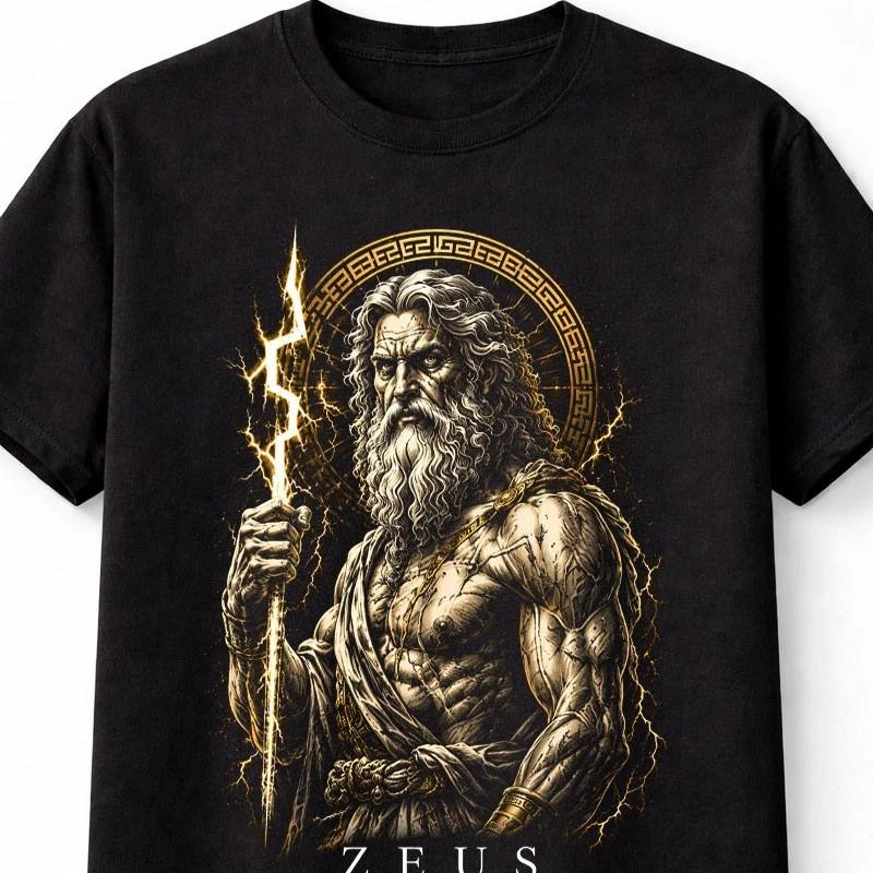 Zeus Greek God of Thunder Lightning Mythology Unisex TShirt S