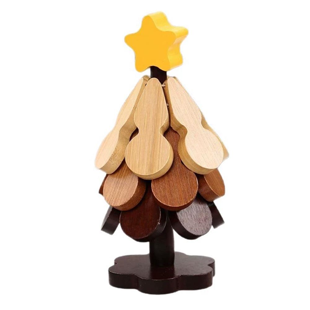 3PCS Tree Design Table Anti Scalding Mat Home Decoration Heat Resistant Table Mat Coaster Wood Placemats Pot Festival Gift
