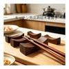 Wooden Chopstick Rests, Set of 10, Natural Wood, Japanese Style Chopstick Holders/Stands, Spoon Rests, for Home & Restaurant Use, Giftable, Non-slip,