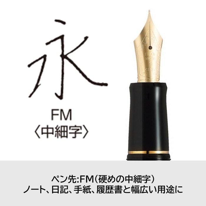 Pilot Custom 74 Fountain Pen FM Fine Medium (Black) FKKN12SRBFM, 14K Nib