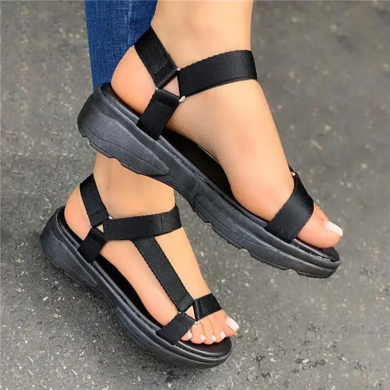 Beach Shoes Woman 2025 Summer Sandals Woman Non-Slip Casual Multi Color Shoes Fashion Solid Open Toe Sandals Daily Comfortable
