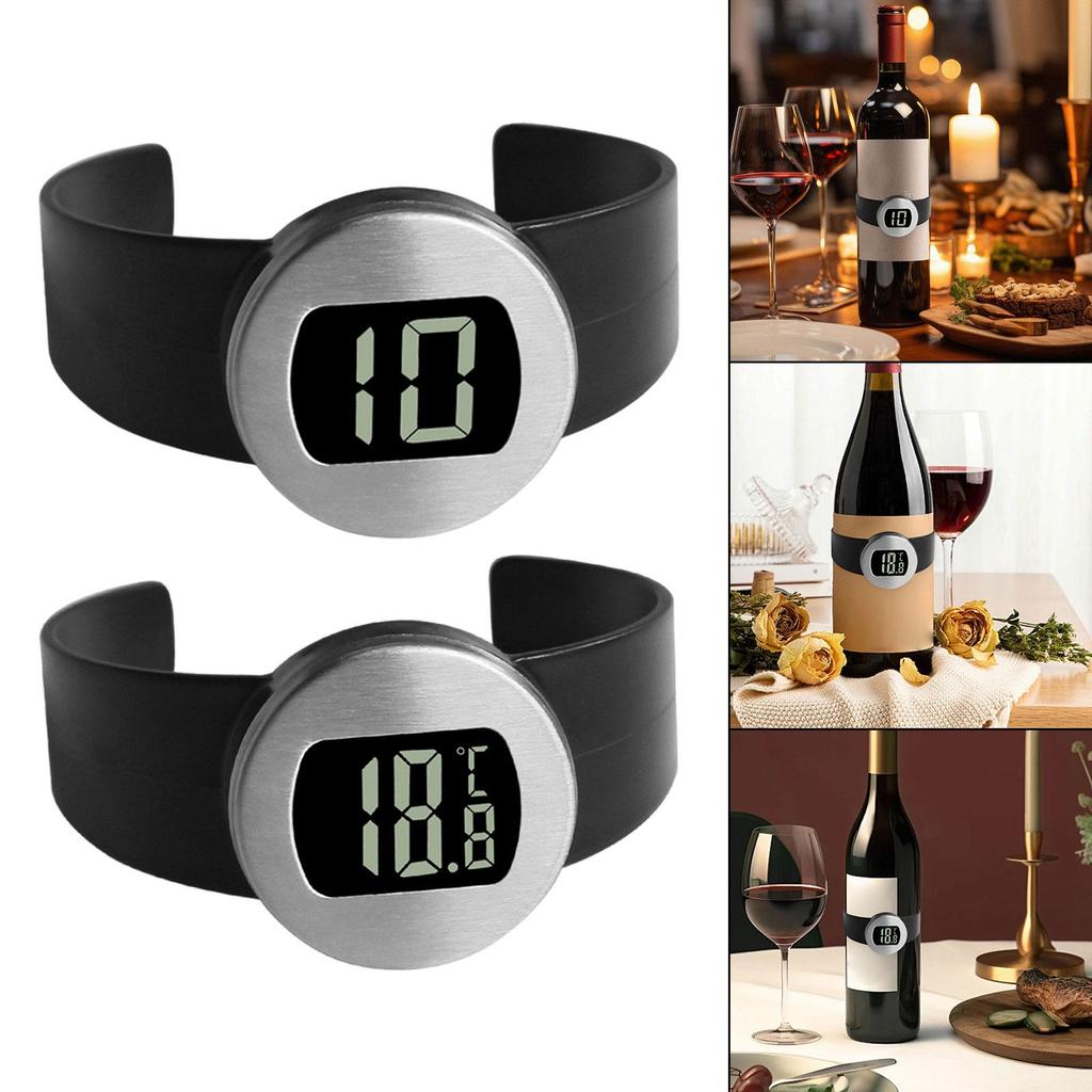Wine Bottle Thermometer Creative Lightweight Portable Easy To Use Bar Tool Simple with LCD Display Wine Temperature Detector