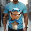 Lustiges Herren Strand Krokodil Grafik T-Shirt Neuheit 3D Hai Druck t-shirts Mode Cool Party Kurzarm Tops Sommerkleidung