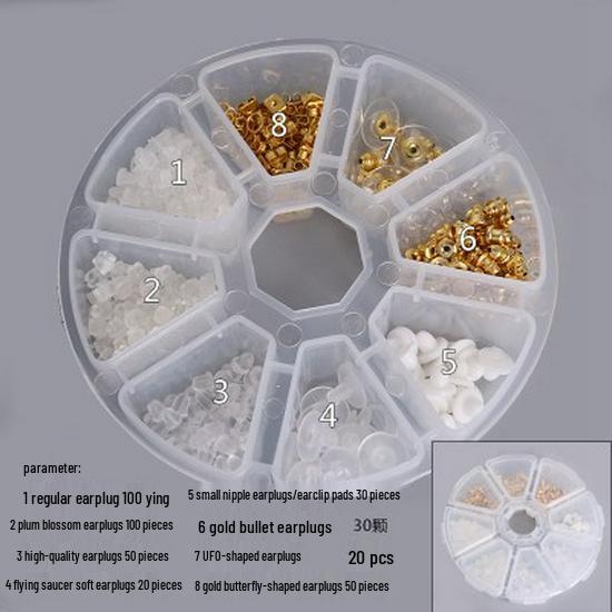 Transparente Silikon-Ohrstecker und Ohrstöpsel-Verschlüsse - Anti-Drop, Anti-Rutsch-Clips