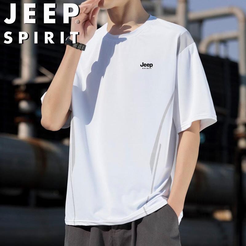 JEEP SPIRIT Men s Ice Feel Breathable Short Sleeve T-Shirt L