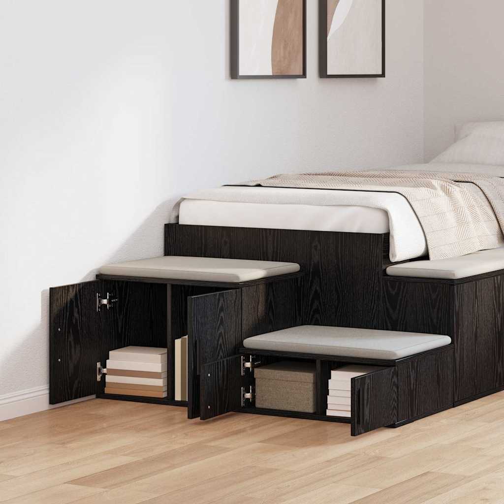 Storage Cabinet 2 pcs Black Oak Effect