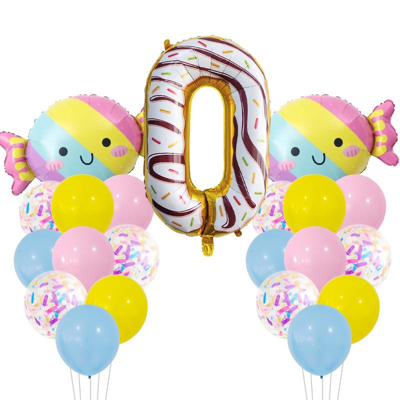 

Набор цифровых шаров из конфетной алюминиевой пленки, украшение сцены для детского дня рождения, фон для оформления детского праздника Candy number 0