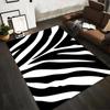 "Black and White Zebra Stripe Area Rug for Modern Home Decor" Suitable for Use As an Anti-slip for Living Room Bedroom Sofas