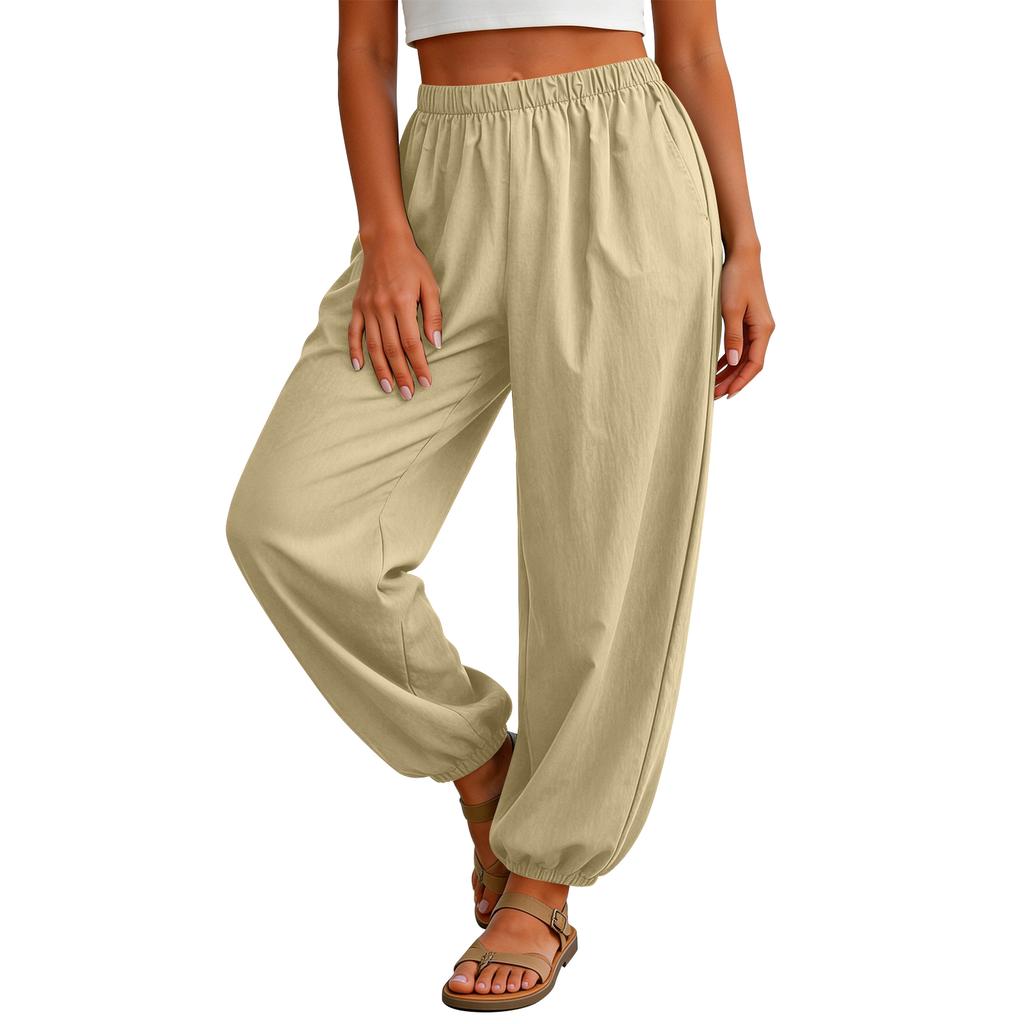 Damen locker lässige Hose – Schnelltrocknende Cargohose mit Kordelzug