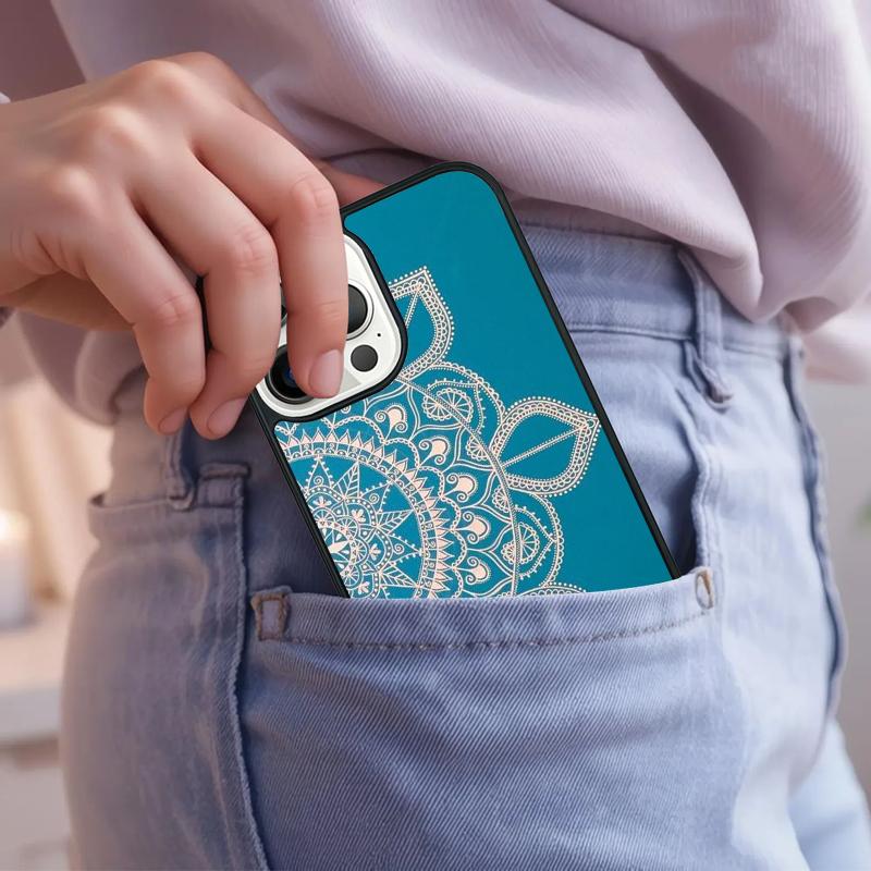 Mandala Wood Floral Phone Case For iPhone 17 Air 15 16e 14 13 Pro Max Coque 12 11 Pro Max PLUS cover