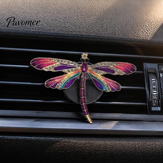Mirror Hanging Decorative Ornamrent Dragonfly Car Vent Clips, Metal Air Outlet Clip, Unique Vehicle Interior Styling Conditioning Clips for