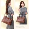 Luxe Handtas Dames Tote Bag Vintage Gewaxt Leer Schoudertas voor Werk Reizen Herfst Winter Nieuwe Mode Portemonnee