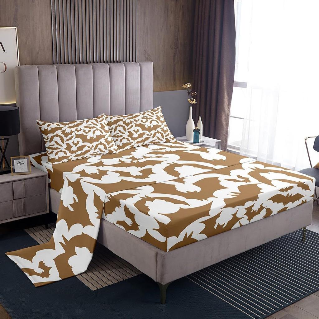 Halloween Theme Pattern Mattress Four-piece Bedding Set Bedroom Dormitory Bedding Decoration