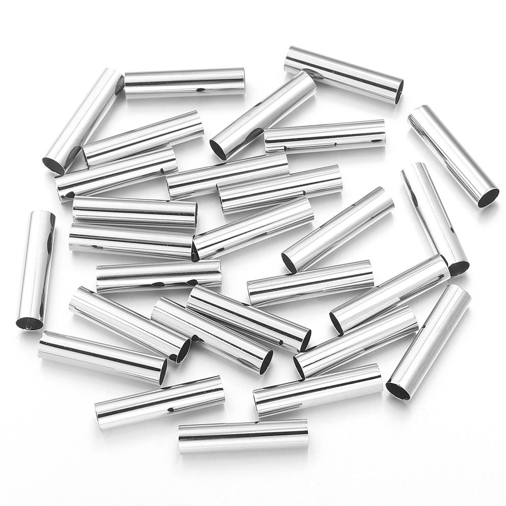 50-100pcs Copper Hollow Tube Spacer Beads Metal Cylinder Straight Tube Bead For Jewelry Making DIY Bracelet Necklace Accessories