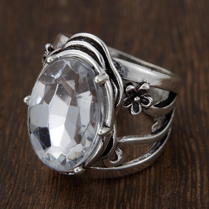 

6-10 Size Vintage Silver Color Hollowed Out Flower Inlaid Zircon Ring, Women s Personalized Trendy Accessory 9