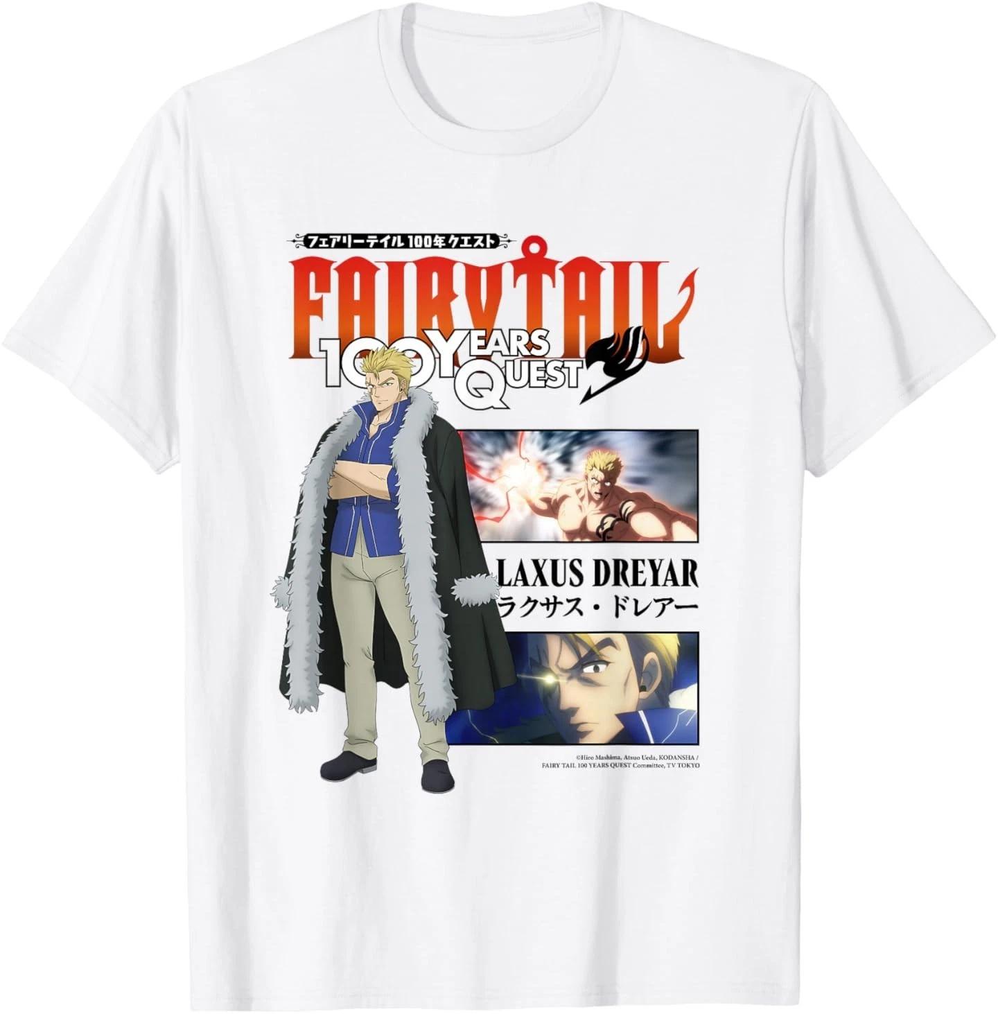 Fairy Tail 100 Years Quest - “Laxus Moments” 100% Cotton T-shirt Mens Tees Top XL