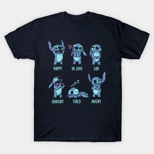 Stitch Monster Emotions Black TShirt S