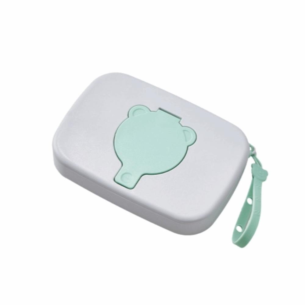 Reusable Travel Wet Tissue Case Flip Cover Wet Wipes Container New Wet Tissue Box Travel зелёный